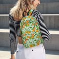 thumbnail image 4 of Lafuoo Tangerine Pattern Canvas Backpack, Zipper Laptop Backpack Travel Bag Sports Bag Unisex-Medium, 4 of 5