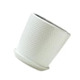 thumbnail image 2 of Maceta blanca resistente a la intemperie con flores de platillo con orificio de drenaje para espacios pequeños Yuarrent, 2 of 6