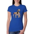thumbnail image 2 of Wild Bobby, Cute Colorful Elephant Squirrel Mosaic, Animal Lover, Women Slim Fit Junior Tee, Royal, Small, 2 of 4