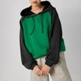 thumbnail image 4 of NOLDARES Hoodies for Women Fashion Drawstring Pullover Casual Long Sleeve Sweatshirts Tops with Pockets(Green,XL), 4 of 8