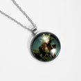 thumbnail image 4 of Saint Patrick's Day Women's Glass Design Circular Pendant Necklace - Sparkle and Shine with this Elegant Necklace, 4 of 5