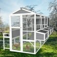 thumbnail image 4 of ZephyPaws 3-Tier Large Wooden Chicken Coop for 8-10 Chickens,Outdoor Walk-in Chicken Coop House with Run&Nesting Boxes,Hen House Poultry Pet Habitat Hutch Cage with Pull Out Trays(95"×80"×83"), 4 of 8
