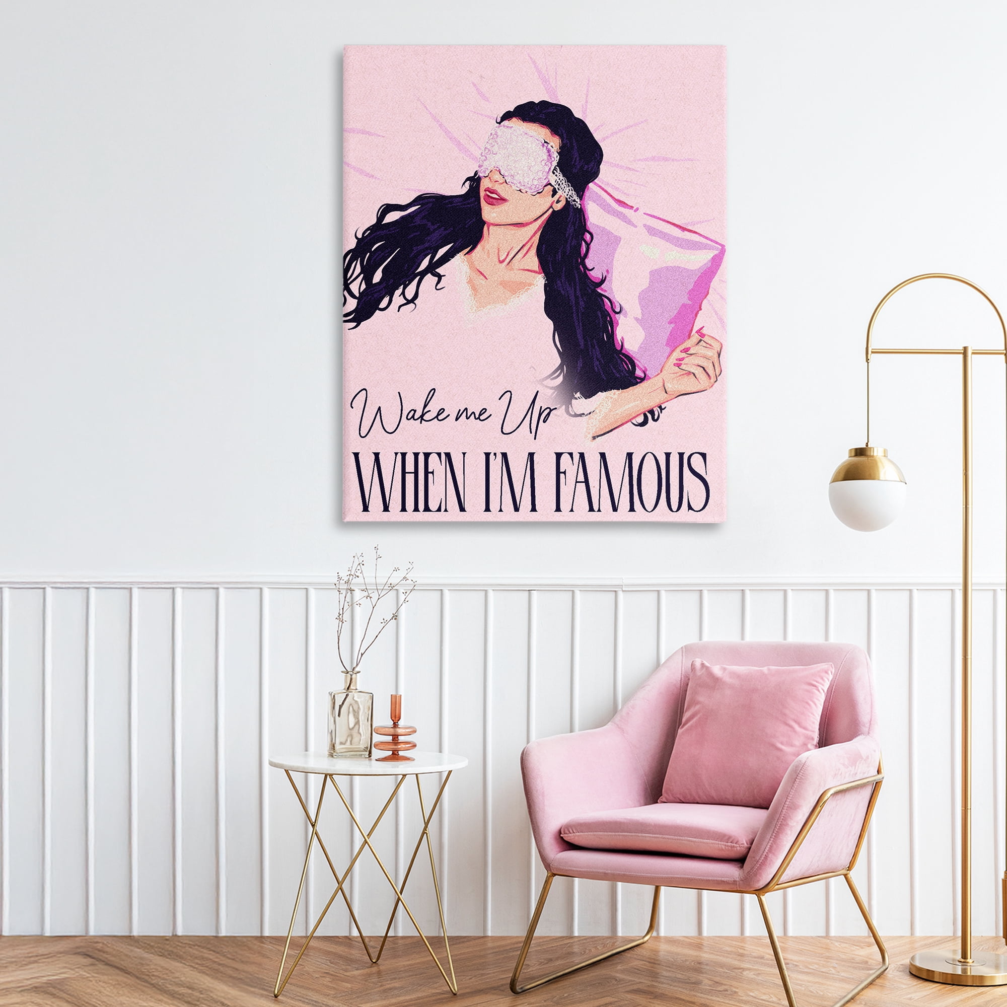 Stupell Industries Wake Me Up When Famous Canvas Wall Art, design by Ziwei Li