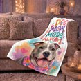 thumbnail image 6 of Dog Mom Mode Always Portrait, Sweet Graphic Style for Dog Moms, Pastel Heart Pet Quote and Mother's Day Gift, Cozy Flannel Blanket for Bedroom and Family Room, Pet Home Decor, 6 of 9