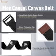 thumbnail image 4 of Men Canvas Double Ring Belt Plus Size Men Cloth Casual Belt for Jeans Pants, 4 of 7