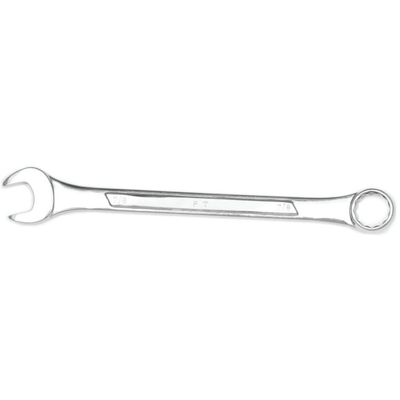 Performance Tool W330C 7/8 in. Combination Wrench, Drop-Forged Chrome Alloy Steel, Satin Chrome Finish, Rounded Box End