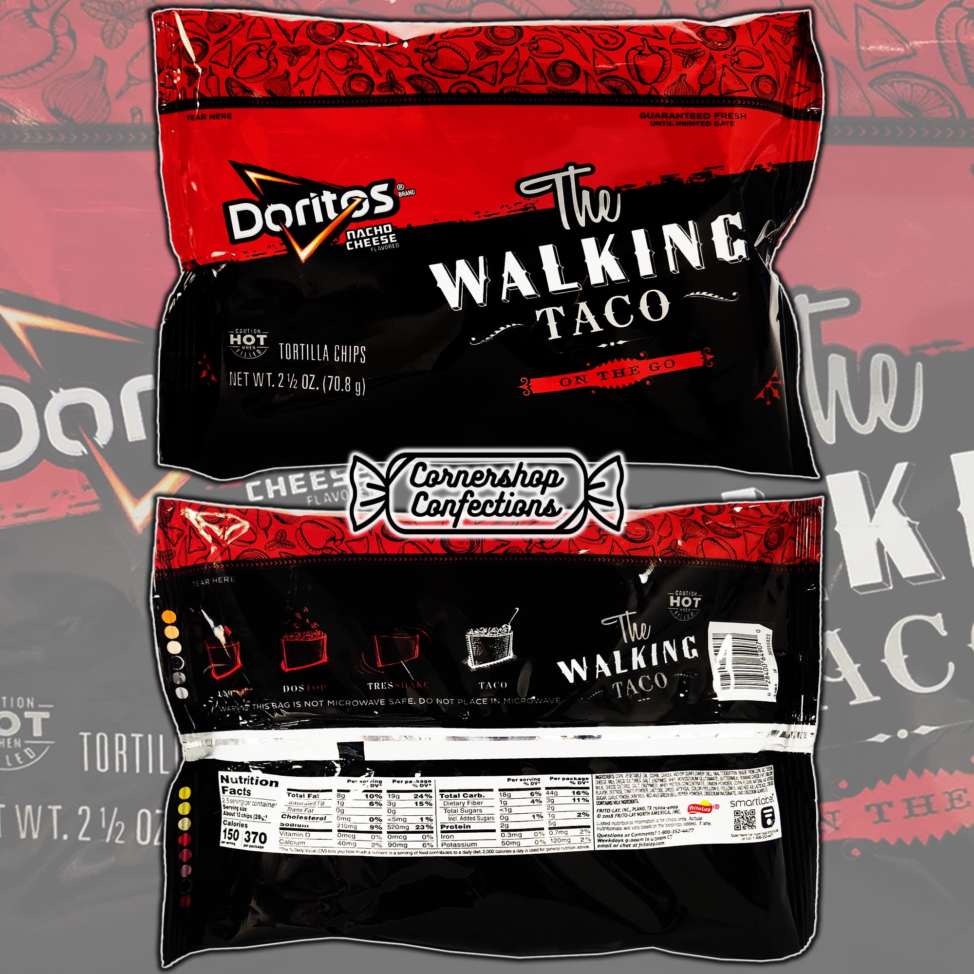Doritos Nacho Cheese Walking Taco Mix and Match Bulk Bundles - Flavored Chips 9 Bag Pack - Scoop Up Cheeses, Sales, and Dips at Parties or for On-TheGo Taco-In-A-Bag - In Cornershop Confections Pack