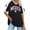 Black, variant on Women's Mexico Soccer Jersey, V Neck Short Sleeve Fan Supporter Shirt Collection, Patriotic Country Letter Print Rally Tee, Lightweight Retro Streetwear Match Day Cheering Slim Fit Blouse