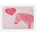 thumbnail image 1 of Pink Zebra Bath Mat, I Love Zebras in Heart Romantic Wilderness Nature Savannah Fashion, Non-Slip Plush Mat Bathroom Kitchen Laundry Room Decor, 29.5 X 17.5 Inches, Pink Ivory Pale Pink, Ambesonne, 1 of 2