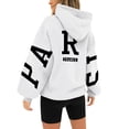thumbnail image 2 of TANGNADE Women's Long Sleeved Zipperless Back France Printed Hoodie, White XXL, 2 of 4