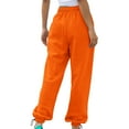 thumbnail image 6 of High Waist Sweatpants Women, Audhol Women's Casual Pant Solid Color Sports and Leisure Pant Drawstring Wide Leg Pants and Drawstring Pocket Pants Wide Leg Sweatpants Women orange S, 6 of 8