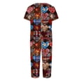 thumbnail image 5 of Garbnen Valentine Pajama Set Women V Neck Short Sleeve Top with Capri Pants Heart Graphic Print Pjs Loungewear with Pockets, 5 of 7