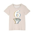 thumbnail image 4 of Piuwrlz Summer Short T Shirt Sleeve Kid Girl Boy Beige T-Shirt Cotton Crew Neck Shirt Top Beige Size 9 Years, 4 of 8