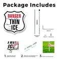 thumbnail image 3 of Danger Thin Ice 12 inch X 12 inch Shield Shaped Rust-Free Aluminum Metal Sign with Aluminum Mounting Stake Weather Resistant Made in the USA, 3 of 8