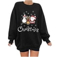 thumbnail image 1 of Blusa de sudadera informal con estampado suelto y mangas caídas navideñas con cuello redondo para mujer Fridja  FKASFK1886, 1 of 3