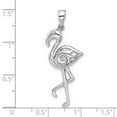 thumbnail image 2 of 925 Sterling Silver Rhodium Plated Polished Flamingo Pendant Necklace 38x14mm Wide Pendant for Women, 2 of 2