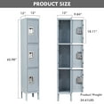 thumbnail image 3 of Fesbos Metal Lockers, 5/3 Doors Employees Locker,Steel Storage Cabinet for School /Gym/ Home /Office/Mudroom/Industrial Lockers(Grey/Blue), 3 of 8
