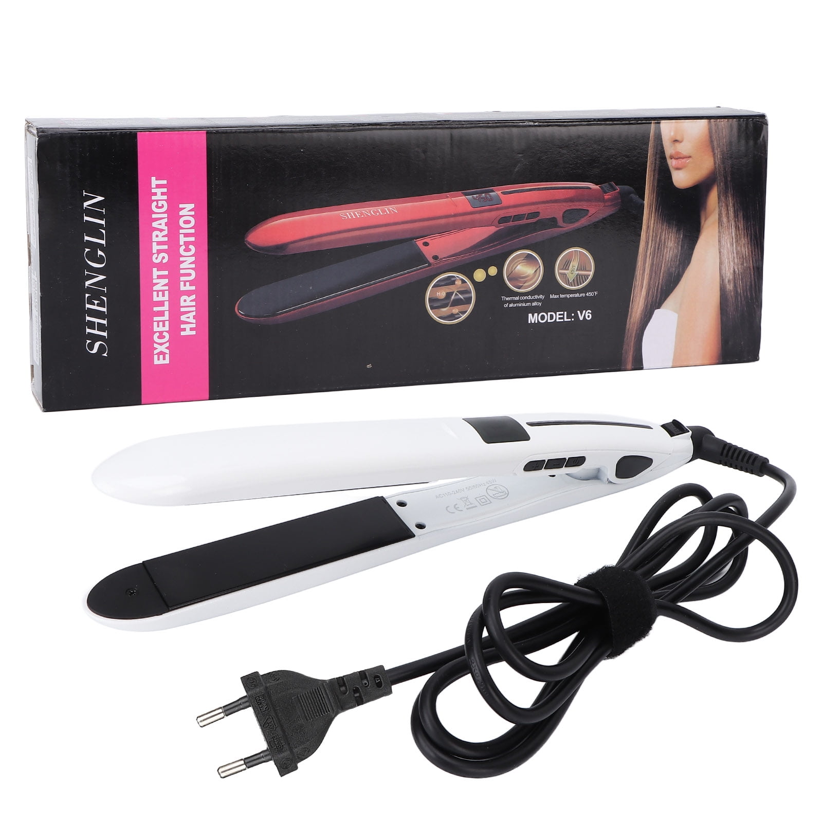 Hair Straightener, Flat Iron  Panel Temperature Adjustable Professional  For Hair Salon For Makeup Room Home EU Plug