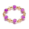 thumbnail image 1 of Nvzi Pulseras de acero inoxidable Pulsera de cristal degradado Pulsera de esmalte de colores Pulsera de hilo - Morado, 1 of 4