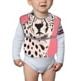 thumbnail image 6 of Zufioo Pink Cheetah Art Print Toddler Adjustable Waterproof Bib, 11.6x15 Inch Feeding Bib Suitable for 6-24 Month Babies, 6 of 8