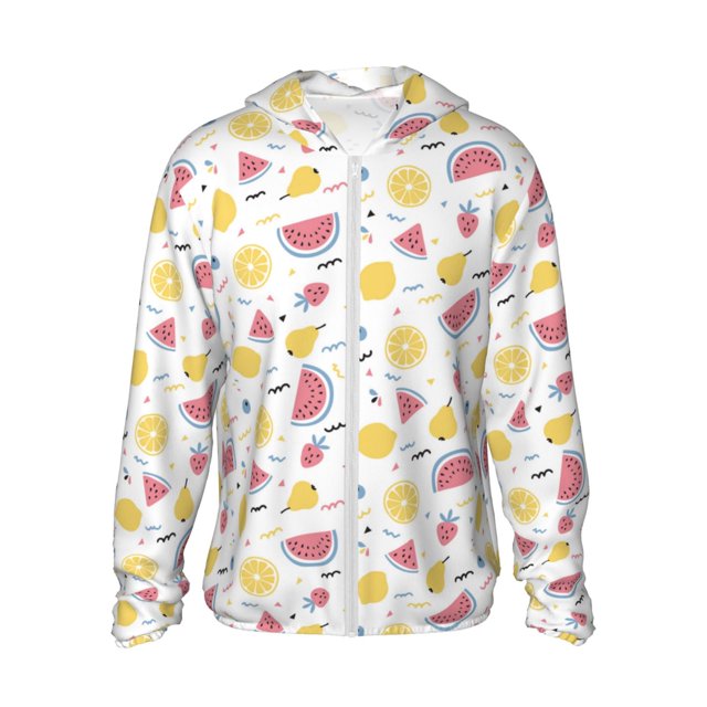 Balery Watermelon And Lemon Sudadera ligera de manga larga con capucha y protección solar UPF 50+ para hombre y mujer, ideal para pesca y running-X-Large