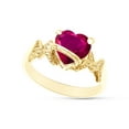 thumbnail image 2 of Heart Shape Simulated Ruby In 14K Yellow Gold Over 925 Sterling Silver Ring Size 9.5, 2 of 5