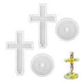 thumbnail image 1 of Standing Cross Silicone Mold with Base, Crucifix Mold for Epoxy Resin, 1 of 7