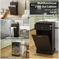 thumbnail image 5 of Tilt Out Trash Can Cabinet, 10 Gallon Freestanding Kitchen Trash Can Holder with Hideaway Drawer & Cutting Board, Pet Proof Hidden Garbage Recycling Cabinet Laundry Hamper, Black, 5 of 7