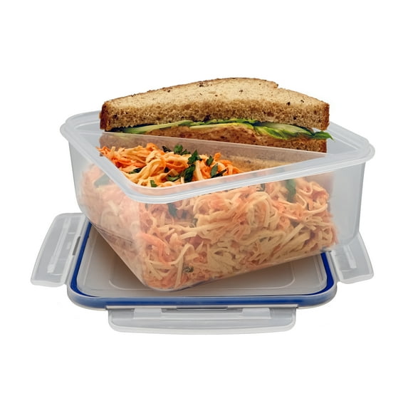 Starfrit LocknLock Divided Container 41oz / 1.2L, Airtight Leakproof Snack Box with Removable Triangular Divider, Microwave Freezer Dishwasher Safe, BPA-Free Plastic
