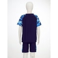thumbnail image 6 of TTAO Kids Boys Rash Guard Swimsuit Swim Trunks with Tops Set Beach Sports Swimwear Bathing Suit Blue Camouflage 9-10, 6 of 7