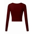 thumbnail image 2 of Doublju Women's V-Neck Long Sleeve Surplice Crop Top, 2 of 2