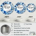 thumbnail image 4 of Designart "Striking Grid Pattern In Cobalt And White" Geometric Blue Large Round Mirror - Round Bedroom Mirror Wall Decor - Modern Round Printed Mirror - 29" x 29", 4 of 6