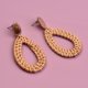 thumbnail image 1 of 1 par de aretes de ratán boho aretes tejidos de paja hechos a mano de mimbre yeacher Arete, 1 of 7