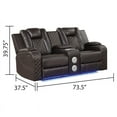 thumbnail image 6 of Benz LED & Power Reclining Loveseat Made With Faux Leather in Brown, 6 of 12