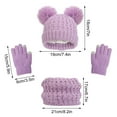 thumbnail image 4 of Elainilye Fashion Kids Winter Beanie Hat Scarf Gloves Set Warm Knit Thick Ski Cap With PomPom and Scarf Gloves Set for Girls Boys,Purple, 4 of 6
