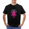 thumbnail image 2 of Cute cartoon doll T-shirt Black and pink T-shirt Unisex tees Vintage shirt, 2 of 5