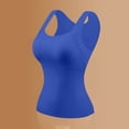thumbnail image 4 of Yteetum Women's Tank Tops with Build in Bra Padded Summer Square Neck Sleeveless Shirts Casual Solid Lightwieght Comfy Layering Tanks, 4 of 8