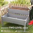 thumbnail image 4 of Outsunny 2 Tiers Raised Garden Bed, Wooden Elevated Planter Box, Grey, 4 of 10