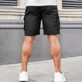 thumbnail image 3 of Lumtrix Men'S Shorts Casual Stretch Classic Drawstring Elastic Waist Summer Work Short With Multi Pockets Black 3XL, 3 of 3