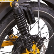 NAKTO F4 Fat Tire Electric Bike with Rear Rack for Adults, 20 All-Terrain Ebike with 750W Motor (1000W Peak), 48V 14Ah Battery, 28MPH, Shimano 6-Speed, Dual Disc Brakes, Yellow/Black
