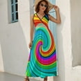 thumbnail image 3 of Maxi Dress Reteo Dress Psychedelic Swirls Night Club Street Wear Bohemia Long Dresses High Waist Oversize Clothing, 3 of 7