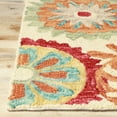 thumbnail image 3 of Floral Medallion Eclectic Modern Country Cottage Handmade Wool Indoor Area Rug, Cream, 5' x 8', 3 of 7