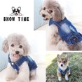 thumbnail image 4 of Vintage lavado chaqueta de mezclilla mono azul Jean ropa para perro pequeño mascota (XL) ER, 4 of 5