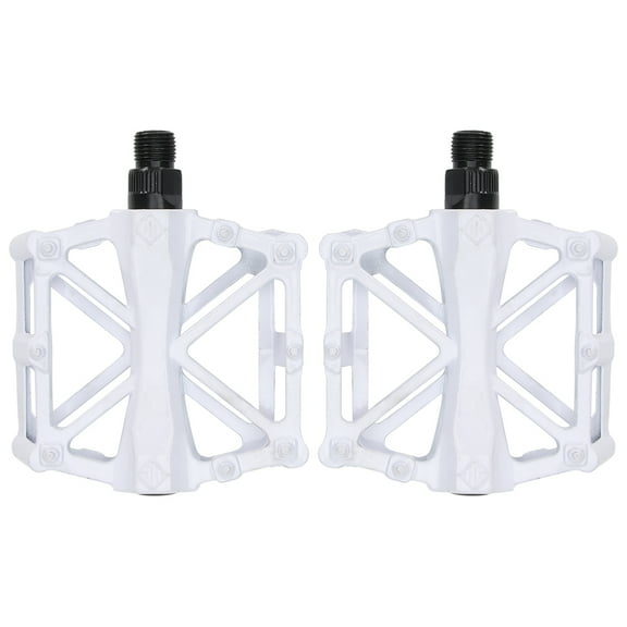 Hemoton 2 Pcs Bike Pedals Antiskid Bike Pedals Ultralight Alloy Pedal Flat Pedal (White)