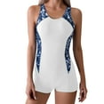 thumbnail image 3 of Akmaiox One Piece Swimsuit Women Tummy Control Color Block Printed Bathing Suits Summer Athletic Training Swimwear S-2XL, 3 of 7