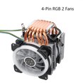 thumbnail image 4 of Inteprter Reemplazo para 775/1150/1151/1155/1156/1366/AMD RGB 4 pines 2 ventiladores CPU Cooler 6 Heatpipe Computer Part Juegos de teclado y mouse para computadora, 4 of 6
