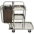 thumbnail image 3 of Commercial Room Cleaning Push Cart Janitor Cart Kitchen Trolley with Cloth Bag Stainless Steel 3 Shelf Hotels Housekeeping Cleaning Tools, 3 of 7