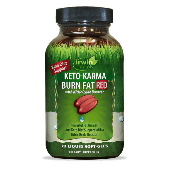 Irwin Naturals Keto-Karma Burn Fat RED – Thermogenic Fat Burner with MCTs & BioPerine, 72 Liquid Softgels
