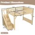 thumbnail image 2 of Harper & Bright Designs Full Size Loft Bed with Built-in Wardrobe and Shelves, Wood Loft Bed with Full-length Guardrails and Stairs, Natural, 2 of 12