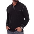 thumbnail image 4 of JWD Mens Long Sleeve Henley Shirt Casual Button Neck T Shirt with Chest Pocket Black L, 4 of 7